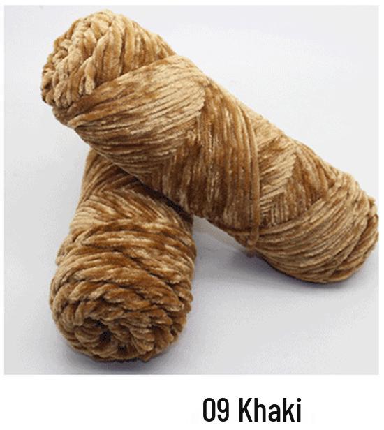 Chenille Goldenes Samt Mehrfarbiges Garn für DIY Handstricken, Mittlere Dicke, Glänzendes Finish
