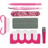 Manicure Accessories Set Separator File Nipper Knurl Pink