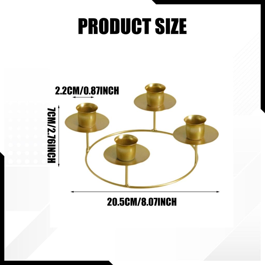 4 Arms Candle Holder, Fashion Iron Candleholder, Centerpiece Decorative Candle Stand for Living Room, Bedroom Decoration