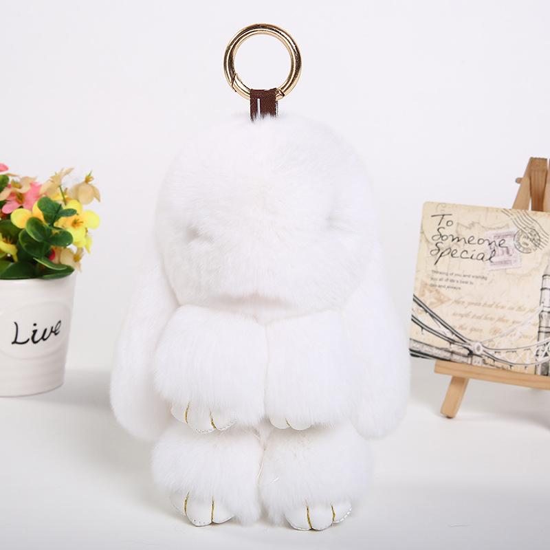 Rabbit Pendant Imitation Rex Rabbit Hair Cute Plush Doll Rabbit, Dead Rabbit Keychain Bag Pendant Car 15cm