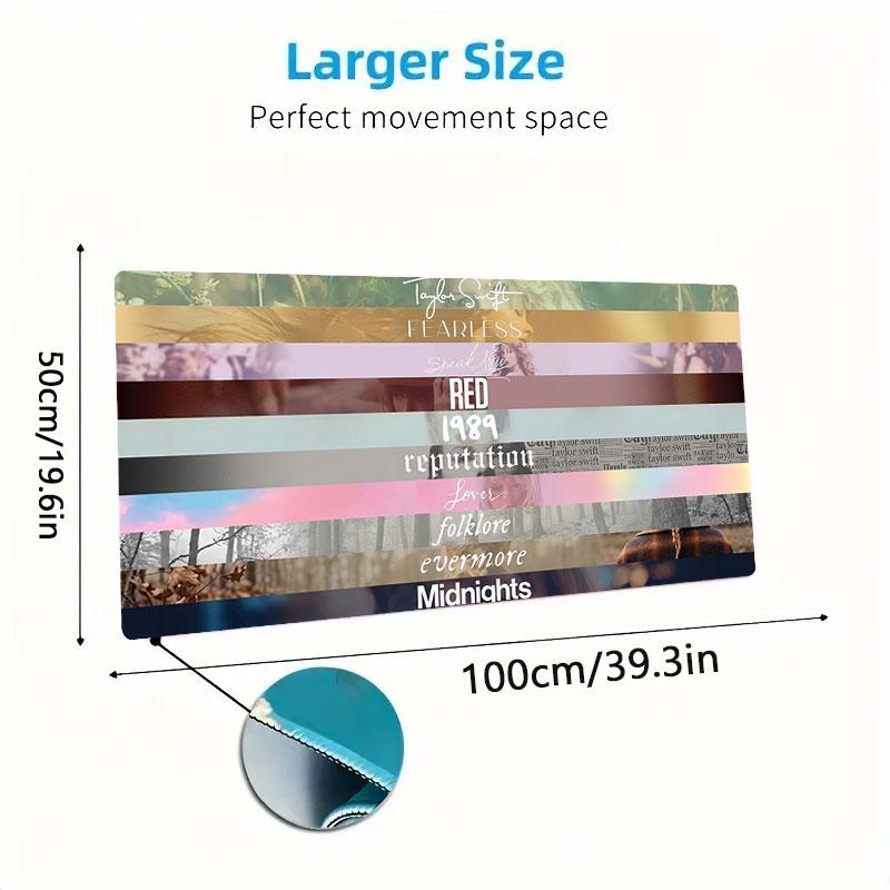 Taylor Swift Albums Large Size Mouse Pad Large Gaming Table Cushion Nonslip Laptop Tablet Big Mousepad Xxl Mat Mini Pc Playmat With Lock Edge