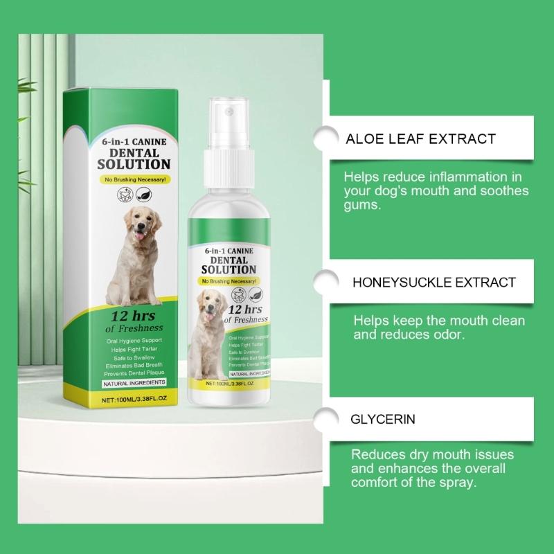 Pet Teeth Cleaning Sprays Easy To Use for Dogs Teeth Care Cleaning Mouth Preventing Bad Breath Tartar Gums Problems