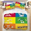 MMs Colorful Characters Bedding(1 * duvet cover + 2 * pillowcase, without core) Bedding set Soft and comfortable Duvet cover and pillowcase