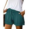 Plus Size Women's Casual Loose Shorts Pants with Elastic Waist Drawstring and Pockets