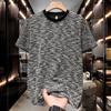 Trendy Summer Breathable Knit Crew Neck T-shirt, Regular Fit, Five-Sleeve, Stylish Daily Wear