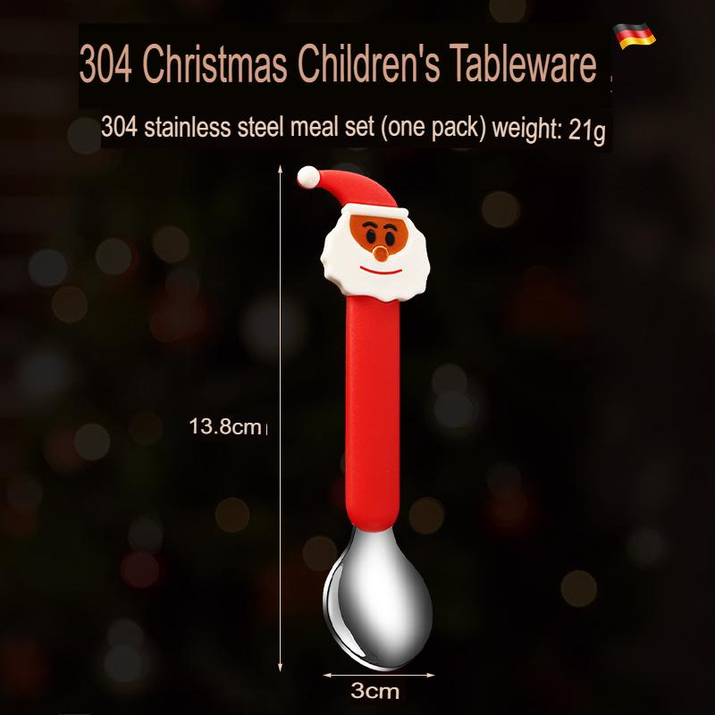 New Christmas Spoon Stainless Steel Cutlery Set Festive Dining Utensils Creative Design