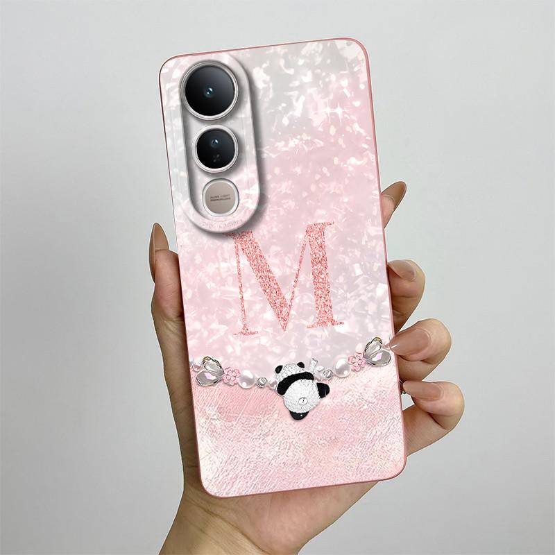 For Vivo V50 Lite Case V2441 Fashion Crown Letters Phone Shell Soft Liquid Silicone Back Cover Full Protection Shockproof Bumper