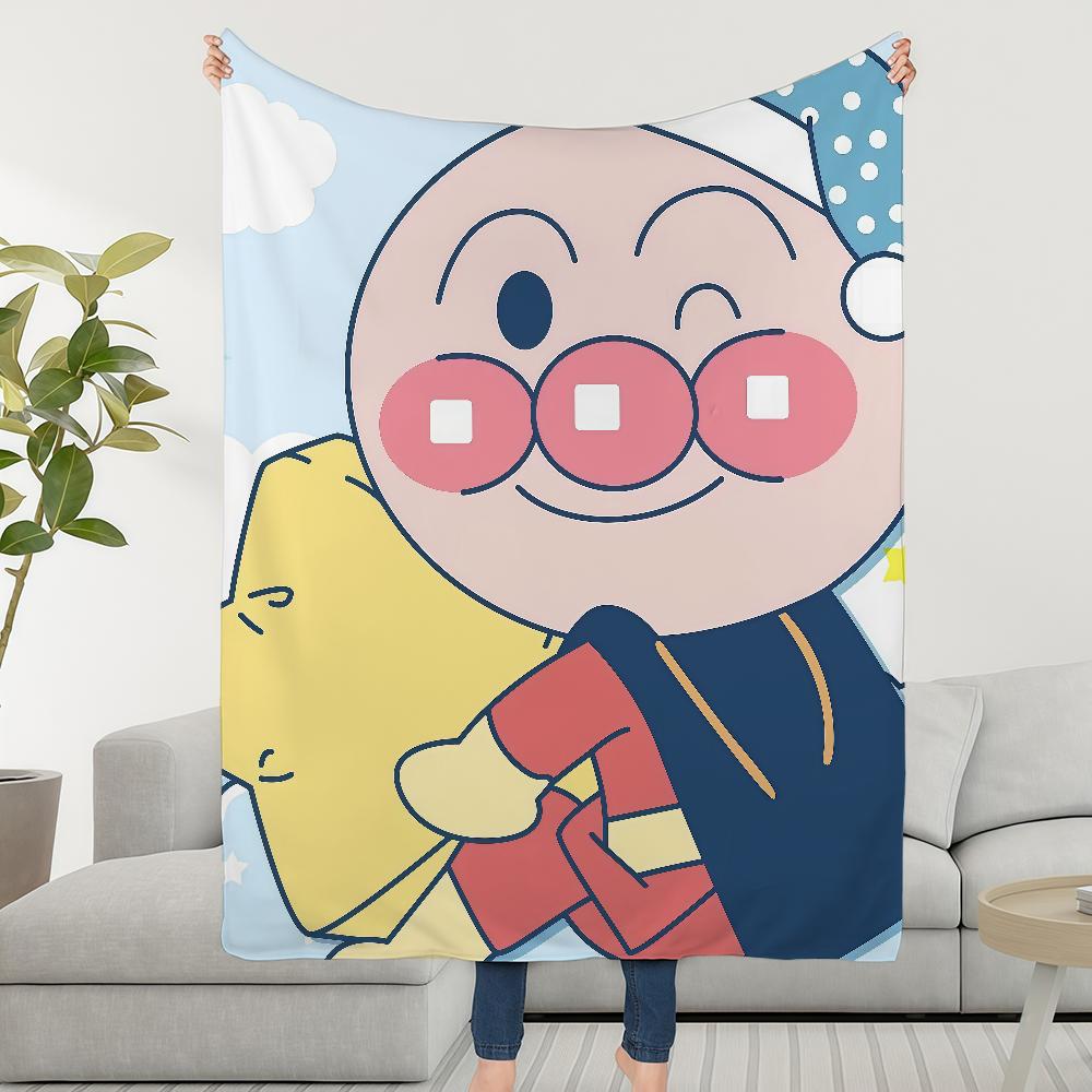 Blanket Throw Cute Cartoon Super A-AnpanmanS-ES Cosy Plush Living Room Sofa Couch Childish Birthday Gifts