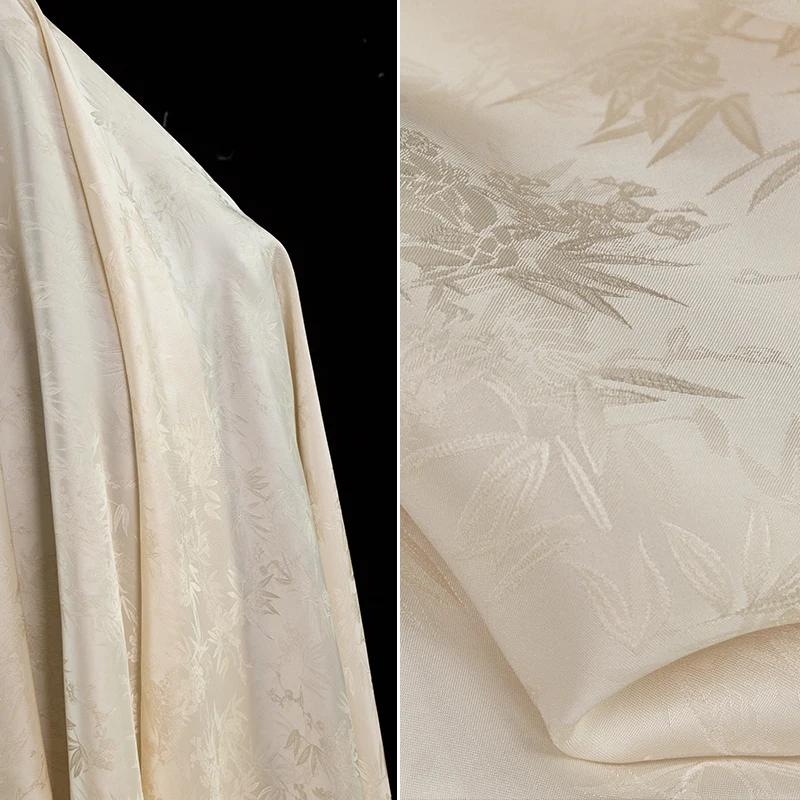 New Chinese Jacquard Fabric Rayon Satin Tang Suit Jacket National Style Coat Cheongsam Two-color Imitation Silk Acetate Fabric