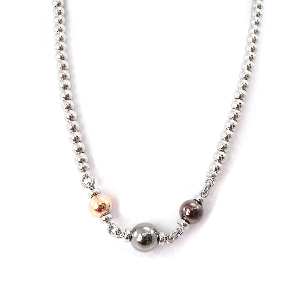 Altesse [I3163] - Collier Acier 'Chorégraphie' 3 tons