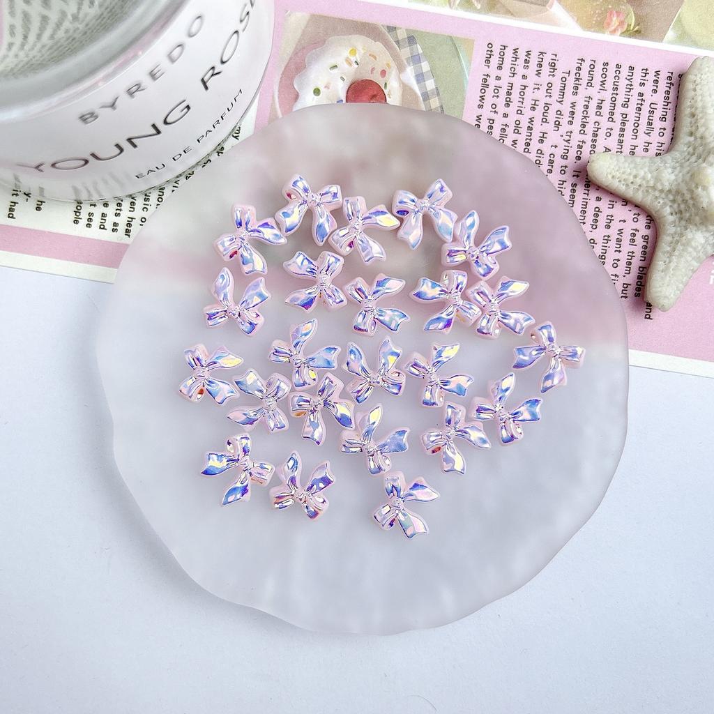 Pink Resin Cartoon Bowknot Heart Bow Tie Little Bunny Nail Art Accessories DIY Nail Hairpin Accessories Wholesale