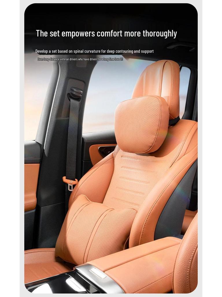 Luxurious Breathable Neck and Lumbar Seat Cushion Set for Maybach