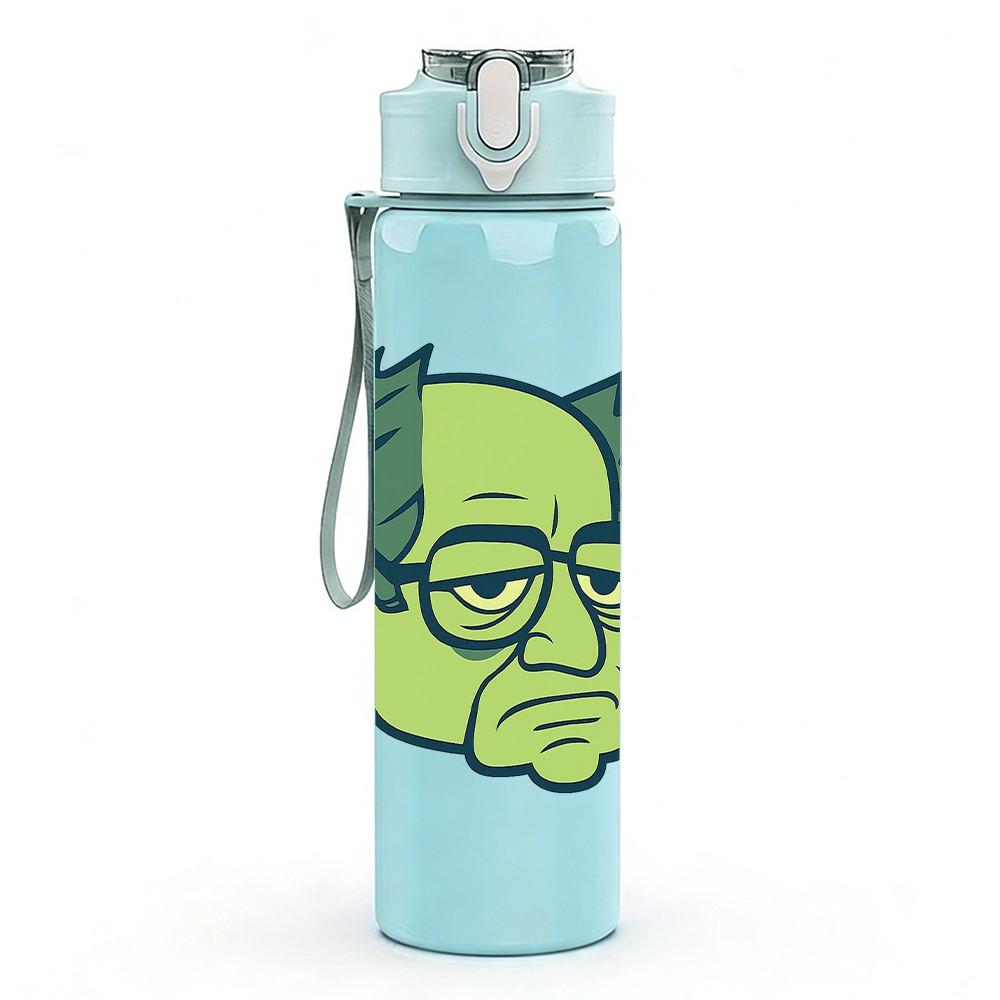 1PC Frankenstein Cartoon Head 750ml Color Plastic Sports Water Bottle Leakproof Flip Straw Lid Suitable for Sports Office Home Use