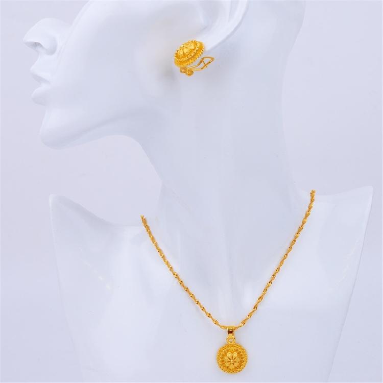 Beautiful Necklace Earrings and Rings Fashionable Gold Jewelry Set Necklace Earrings Rings for Women’s Celebrations