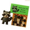 K1AE Unique Plastic Button Craft Project Animal Ornament Set With Easy Instructions