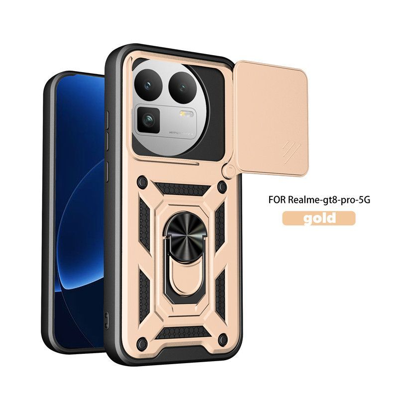 

For Realme GT8 Pro Case Realme GT8 Pro Cover Magnetic Ring Holder Armor Phone Case Slide Camera Protect Back Cover realme GT8 Pro