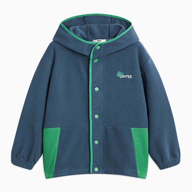 Mqd Boys  Fleece Jacket for Spring and Autumn, Windproof and Warm, Stylish and Trendy Tibetan Blue 110