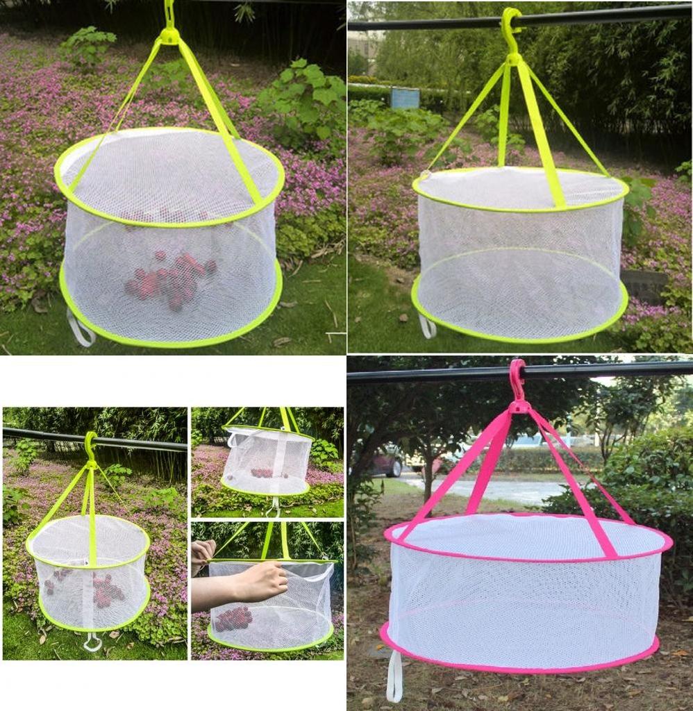 Foldable Clothes Drying Mesh Basket With Large Diameter For Home Use And Socks Air Drying