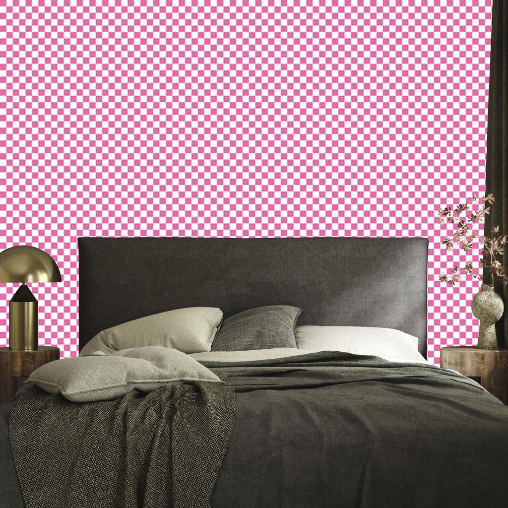 Checkerboard wallpaper, powder pink, soft shapes 50x1000