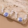 Fashion Blue and White Porcelain Pendant Charm Romance Gold Plated Stainless Steel Women Zircon Gifts