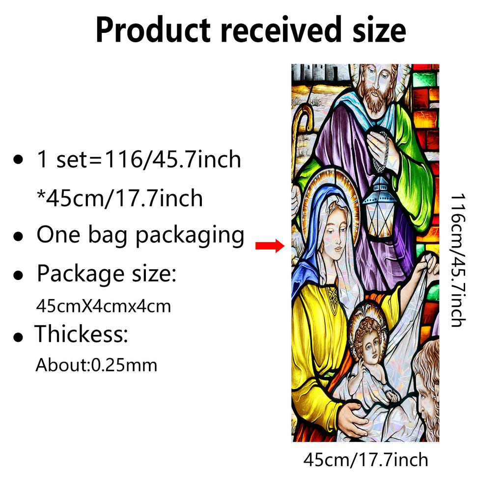 Europeisk Retro Stil Vindusfilm PVC Elektrostatisk Glassklistremerker Farget Vindusfilm Statisk Heftende Frostet Glassfilm