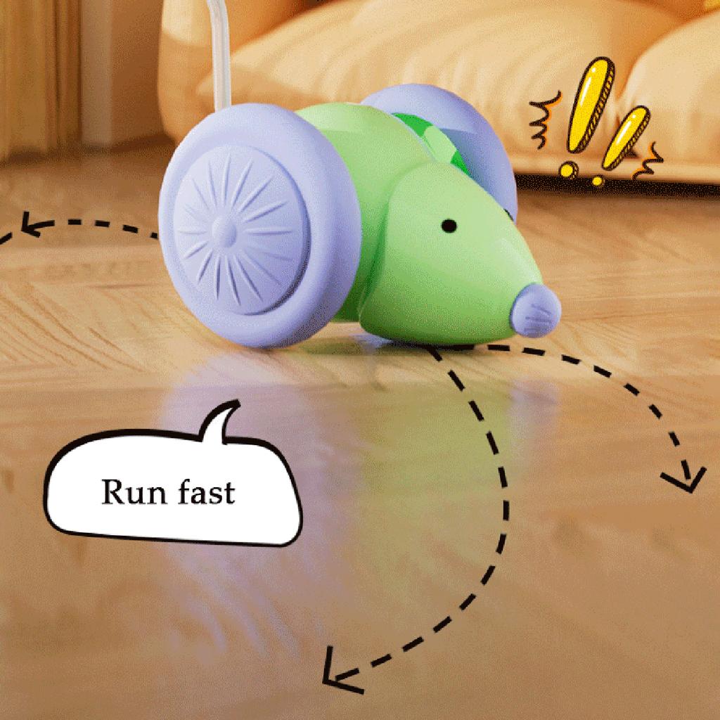 Intelligent Electric Mouse Cat Toy for Interactive Playtime with Obstacle Avoidance Silent Charging 1.5H Battery Life