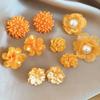 5 Pairs Floral Acrylic Flower Stud Earrings Pearl Korean Style Earrings  Spring Summer