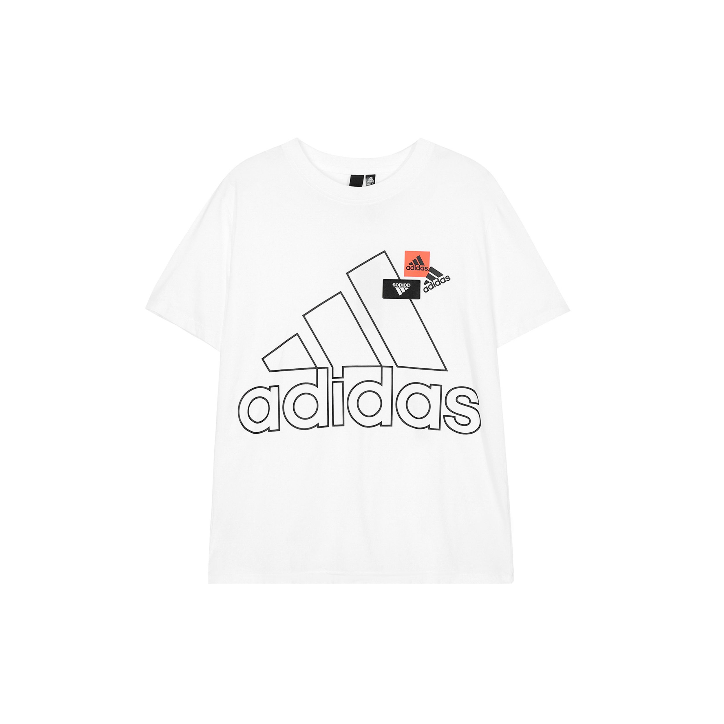 

Adidas Alphabet Большой логотип с принтом Повседневная футболка с круглым вырезом и короткими рукавами Женские топы Белые HM5287 L