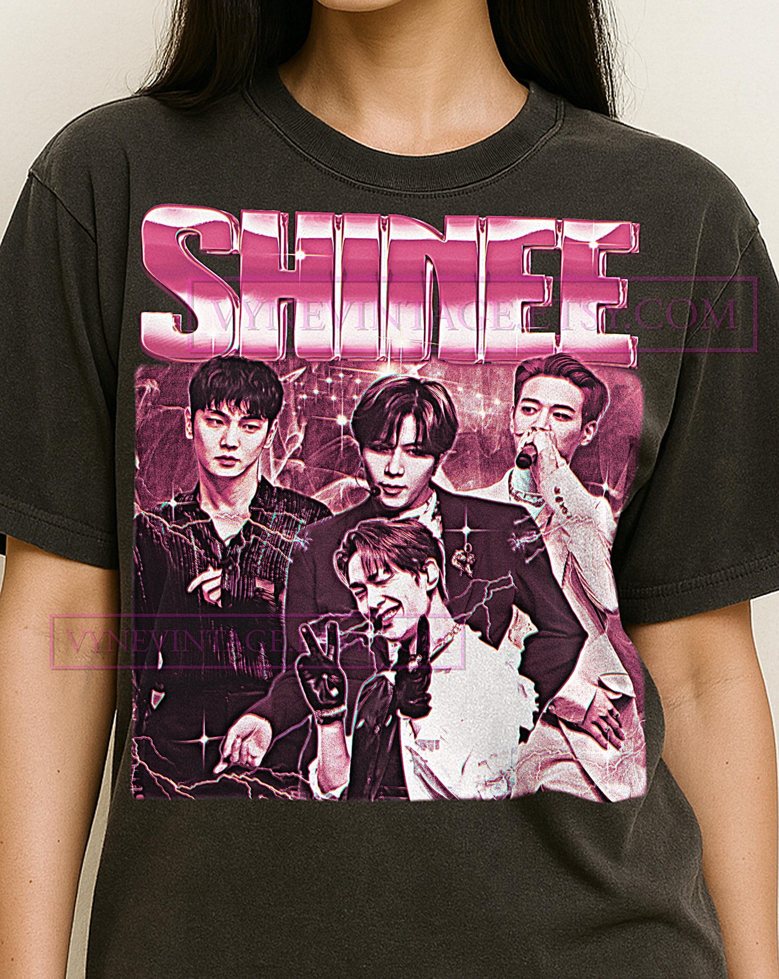 Shinee Shirt, 90s Vintage Retro Bootleg SHINee T-Shirt, K-Pop Boy Group Tee, Shawol Fan Aesthetic Shirt S