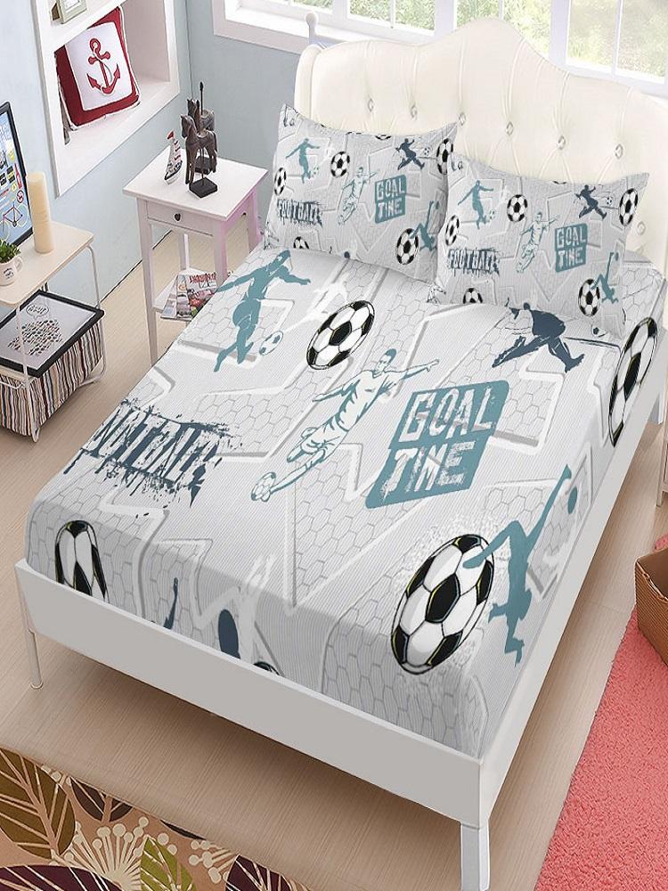 Goal Time Futebol Conjunto de Lençol Ajustável Infantil King Queen Casal Completo