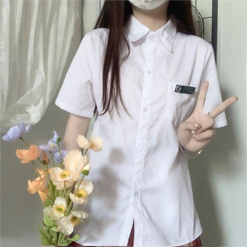 

Женская белая рубашка в стиле колледжа, униформа JKjk: Доступны варианты с длинным и коротким рукавом XL