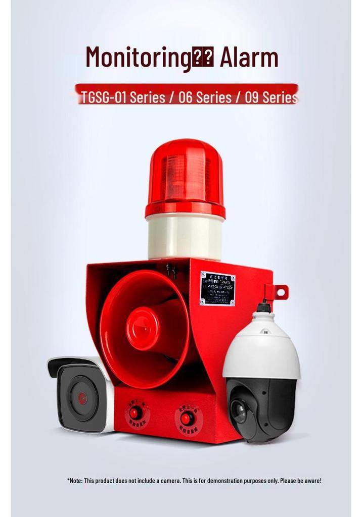 Sound and Light Alarm Device with Power-On Switch, Waterproof Security System, and Voice Remote Alert
