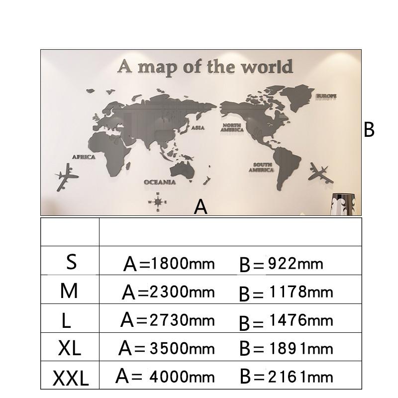 Simple Style Wall Stickers English Version World Map 3D Wall Sticker Office English Room Studyroom  Background Wall Sticker