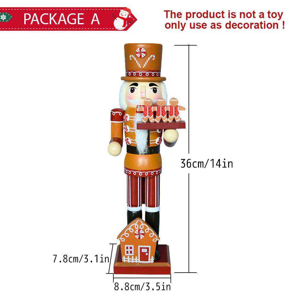 Christmas Nutcracker Chef Series Wooden Nutcracker Ornament Gingerbread Man Soldier Handcraft Doll Toy Home Desktop Decoration