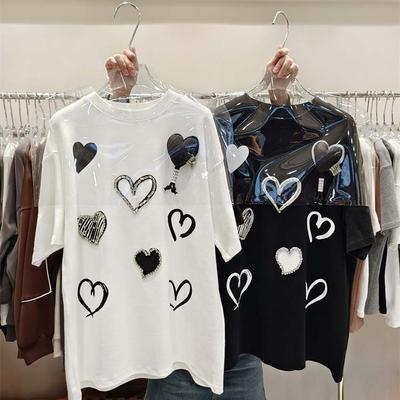 Loose Large Version of Short-sleeved T-shirt Women's Spring Design Sense Round Neck All-match Mid-length