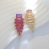 Colorful Diamond-encrusted Long Drop Earrings - Trendy  Statement-making  and Luxuriously Chic