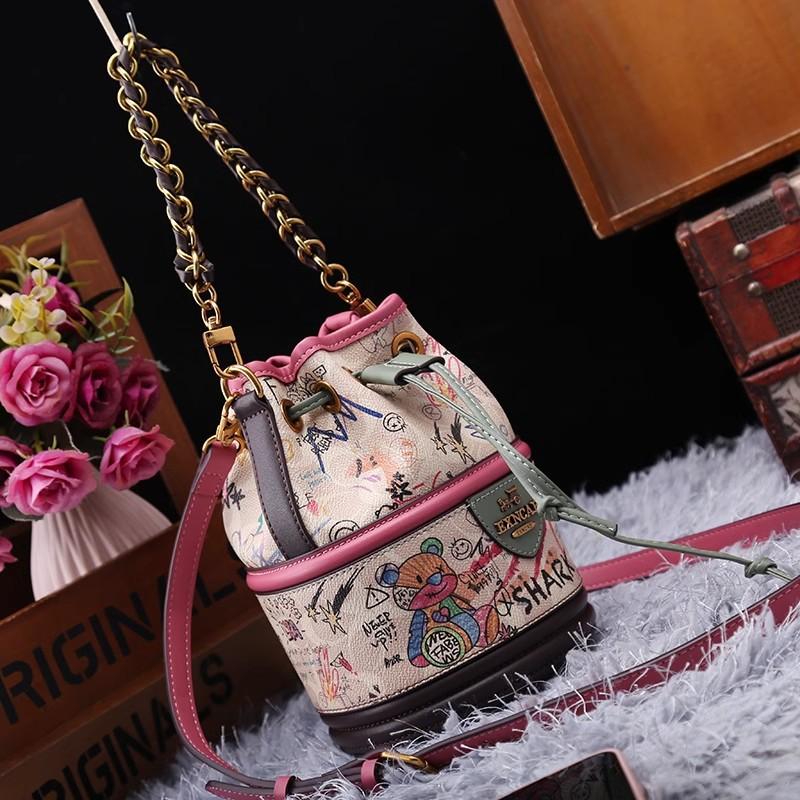 Bucket bag graffiti women's bag large capacity crossbody bucket bag women's single shoulder bucket bag