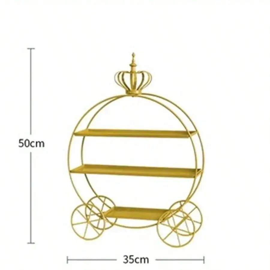 

European Style Crown Dessert Rack, Multi-Layered Pastry Display Stand With 3 Tiers For Wedding And Afternoon Tea Presentation золотистый