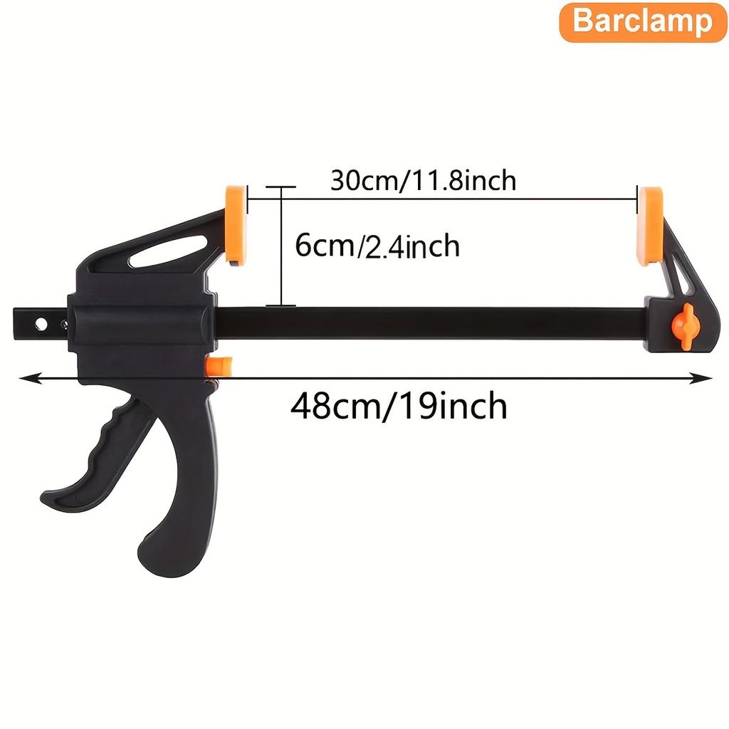12 Inch Bar Clamps for Woodworking, Quick Grip Clamps Trigger Clamp One Handed Ratchet Clamp, Mini Small Bar Clamp for Craft