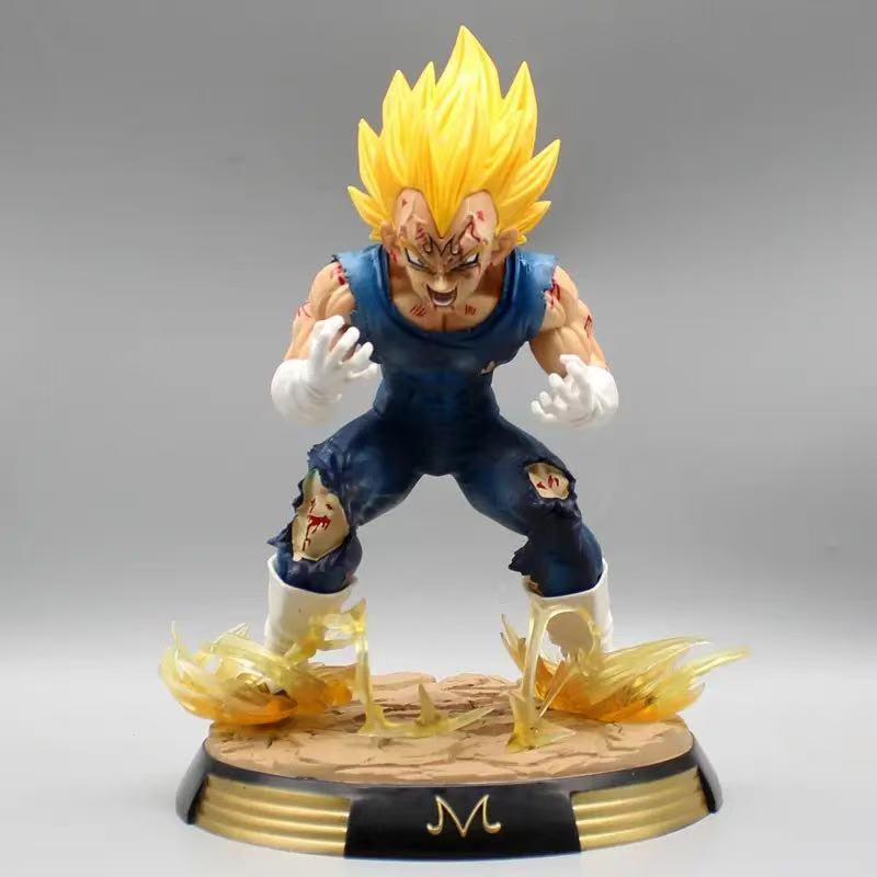 

Anime Dragon Ball 26CM Combat Form Demonization Battle Damage Vegeta Figure Statue PVC Model Toys Decora Gifts