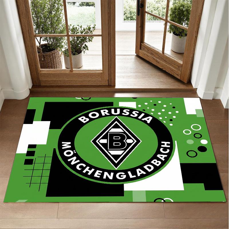 Borussia Mönchengladbach Design Crystal Velvet Rug Soft Decorative Mat for Bedroom Entrance