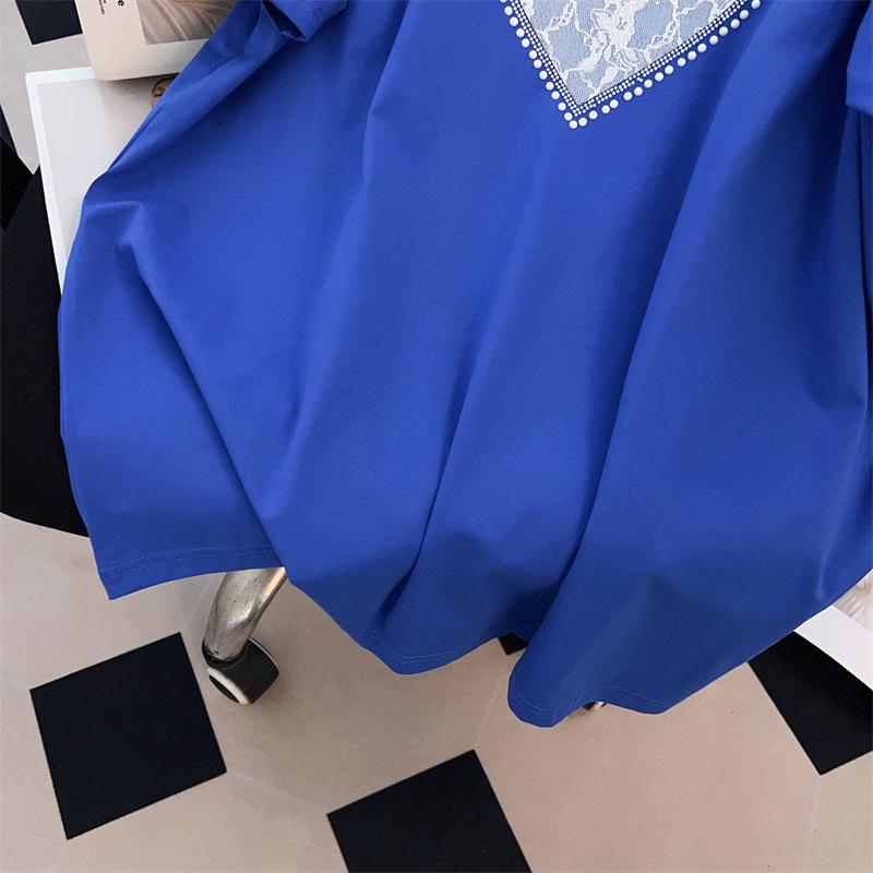 Plus Size Mid-Length Loose Short-Sleeve Round Neck T-Shirt for Women (200/300/350 Jin)