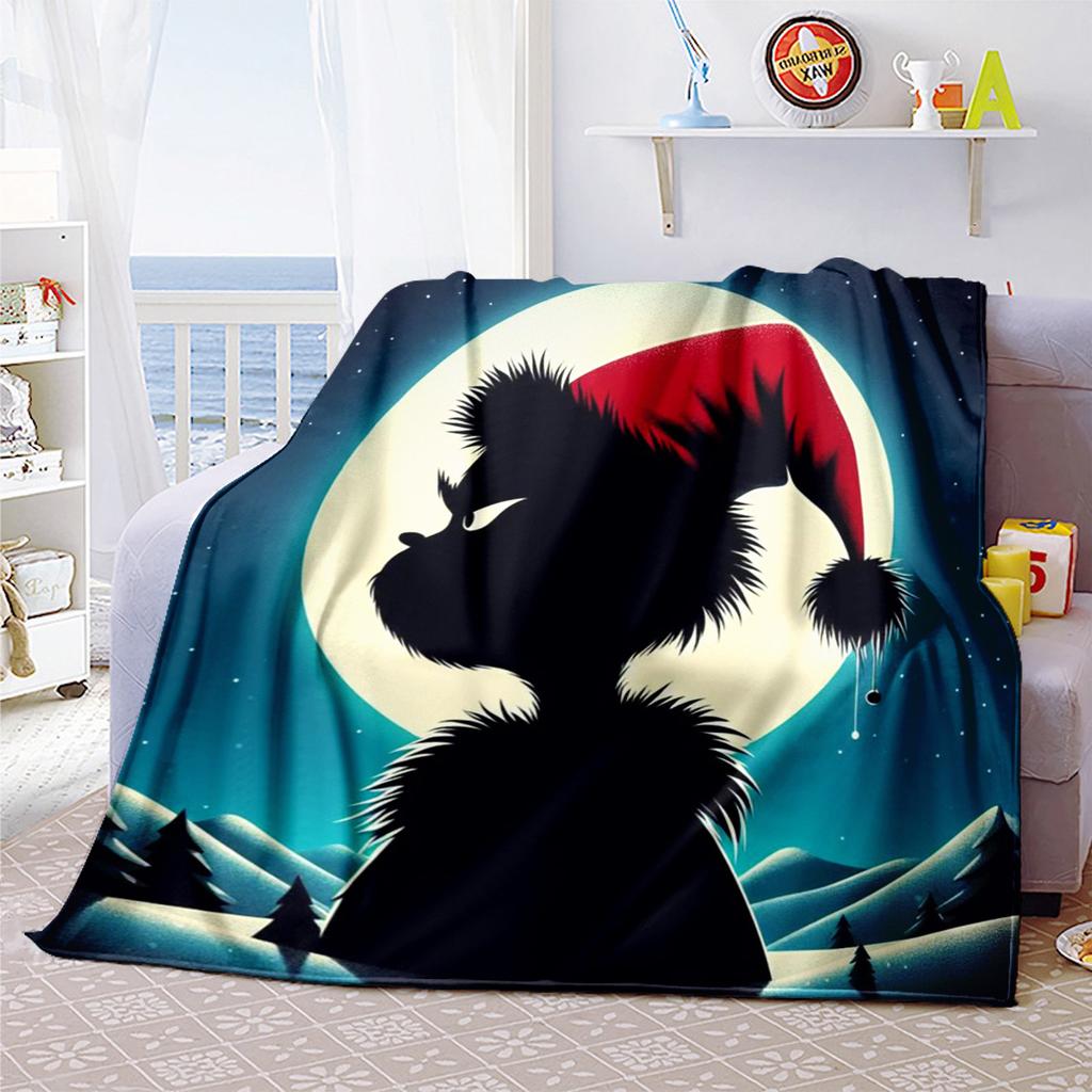 Christmas Gift Comedy Movie How the Grinch Stole Christmas blanket home warming, four season bed decoration sofa cover flannel throwing blanket K4