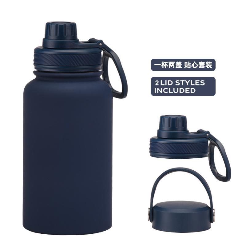 Ein Becher mit Doppelwand 650 ml Edelstahl Thermosbecher Große Kapazität Wasserbecher Tragbar Outdoor Doppelwandig Trinkflasche Sportkessel