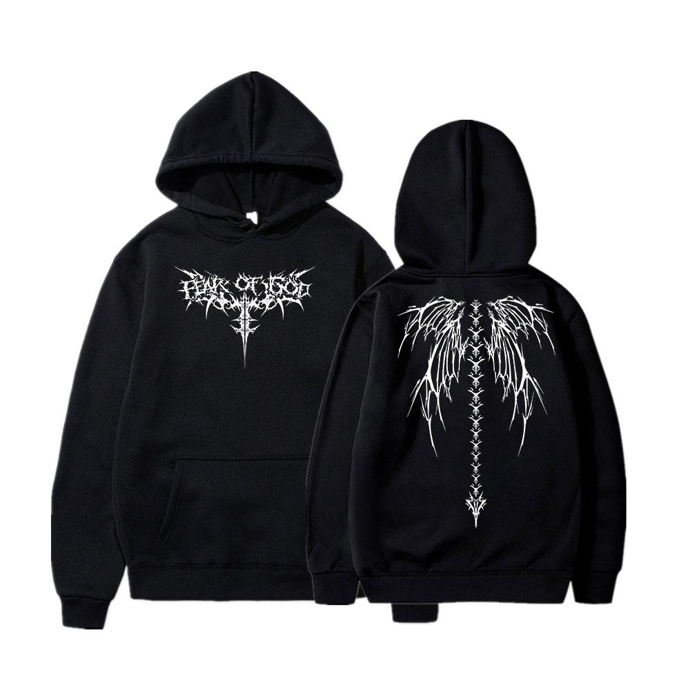 Death Wings Print Zipper Hoodie Men Women Gothic Y2k Jacket Hoodies Casual Sweatshirt Coat Streetwear Winter Autumn