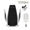 IR Smart Automatic Clamping Car Wireless Phone Fast Charger With TYPE-C Receiver