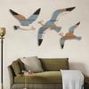 Vintage 3PCS Set Seagull Wall Decorations Wooden Coast Theme Wall Art Handcrafted Marine Bird Decor Home Decoration