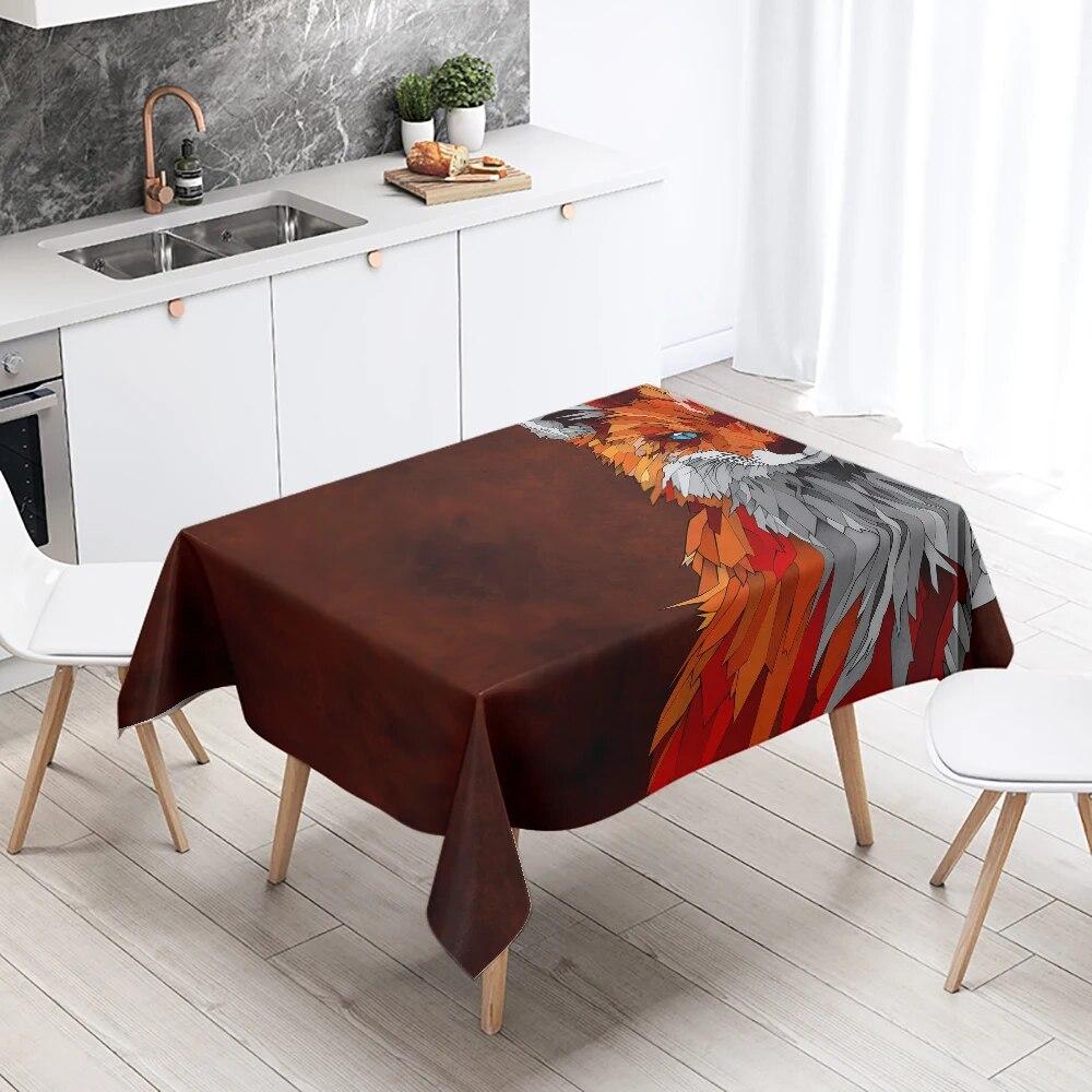 Cute Fox Tablecloth Party Restaurant Table Decoration Waterproof Rectangular  Kawaii New Home Kitchen