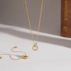 Youthway Delicate Zircon Circle Pendant Necklace Bracelet For Women 18K Gold PVD Plated Stainless Steel Necklace Bracelet Set
