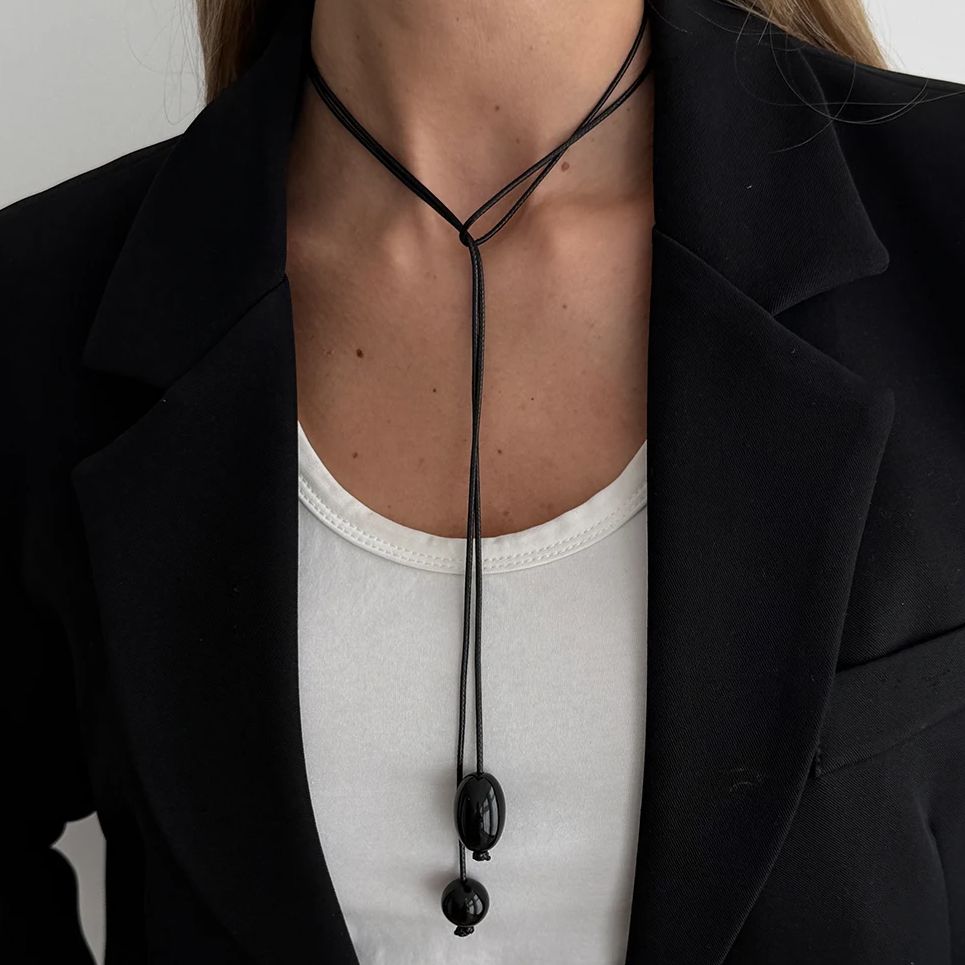 

Ingemark 4 Colors Vintage Creative Irregular Resin Beads Necklace Women Trendy Adjustable Long Rope Sweater Chain New Jewelry